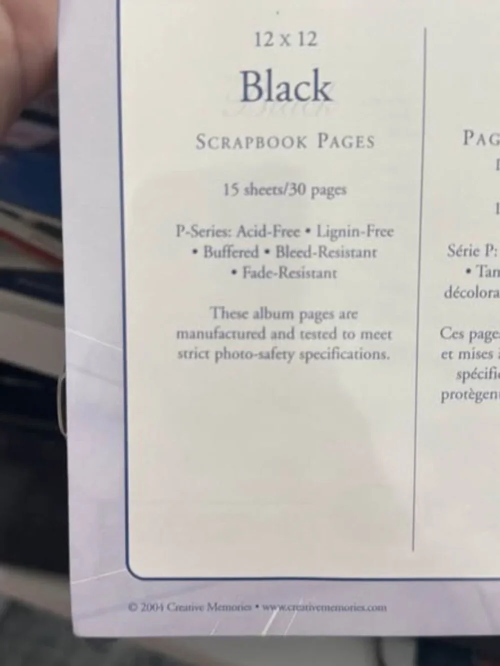 New Creative Memories Original 12x12 Black Pages 15 Sheets/30 Pages Scrapbooking